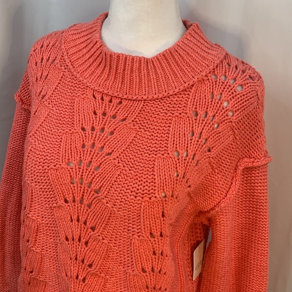 Free People Coral Cropped Sweater- NWT- XS - Picture 3 of 15